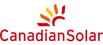 Canadian Solar logo with a stylized sun graphic above the red text "Canadian Solar" on a white background.