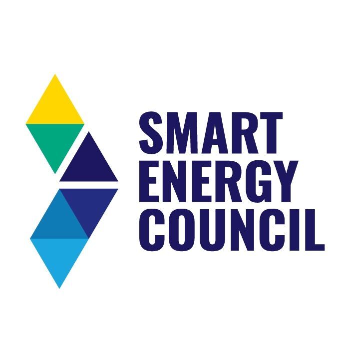 Logo of the Smart Energy Council featuring geometric shapes in yellow, green, and blue next to the organization’s name in bold blue letters on a white background.